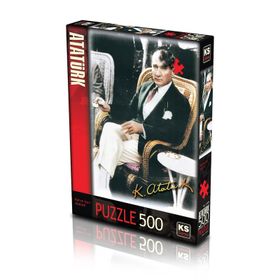 KS Puzzle 11205 Kahve İçen Atatürk 500 Parça Puzzle