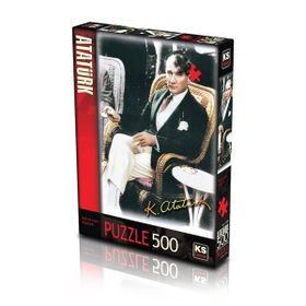KS Puzzle 11205 Kahve İçen Atatürk 500 Parça Puzzle