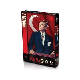 KS Puzzle 200 Parça Atatürk ve Bayrak Puzzle