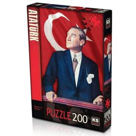 KS Puzzle 200 Parça Atatürk ve Bayrak Puzzle