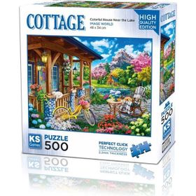 KS Puzzle 20053 Colorful House Near The Lake 500 Parça Puzzle