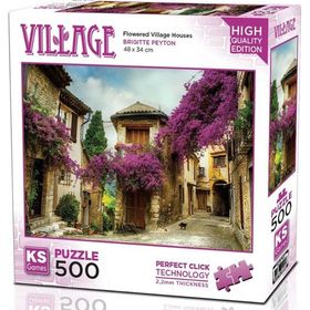KS Puzzle 20062 Flowered Village Houses 500 Parça Puzzle