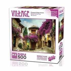 KS Puzzle 20062 Flowered Village Houses 500 Parça Puzzle