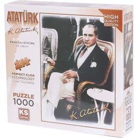 KS Puzzle 20727 Kahve İçen Atatürk 1000 Parça Puzzle
