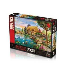 KS Puzzle 22505 2000 Parça +12 Yaş Göl Kenarında Kulübe Lakeside Cottage Puzzle