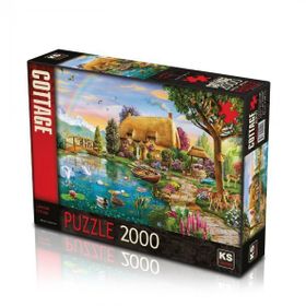 KS Puzzle 22505 2000 Parça +12 Yaş Göl Kenarında Kulübe Lakeside Cottage Puzzle