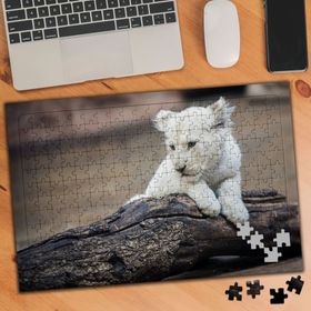 KS0001256 Beyaz Kaplan Vahşi Hayvan 240 Parça Puzzle Yapboz