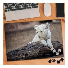 KS0001256 Beyaz Kaplan Vahşi Hayvan 240 Parça Puzzle Yapboz