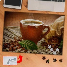KS6 Kahve Çekirdekleri ve Yaprağı 240 Parça Puzzle Yapboz Tablo