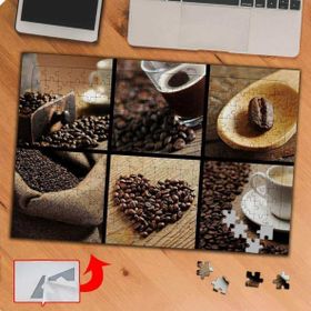 KS69 Kahve Çekirdekleri Kolyajı 240 Parça Puzzle Yapboz Tablo