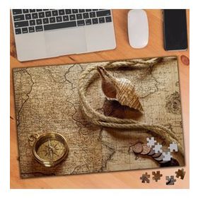 KS699253 Harita Pusula Eski Demir Paralar 240 Parça Puzzle Yapboz