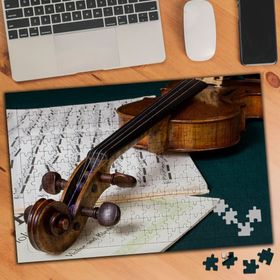 KS699257 Nota Kağıtları ve Keman 240 Parça Puzzle Yapboz