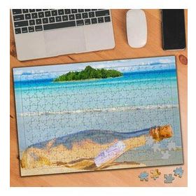 KS699271 Mavi Deniz Kıyaya Vurmuş Şişe 240 Parça Puzzle Yapboz