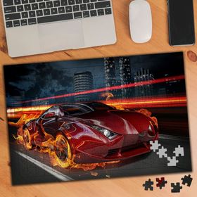 KS699335 Alevli Lüks Hızlı Araba 240 Parça Puzzle Yapboz