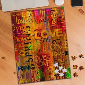 KS699446 Love Yazılı Renkli Kalpler 240 Parça Puzzle Yapboz
