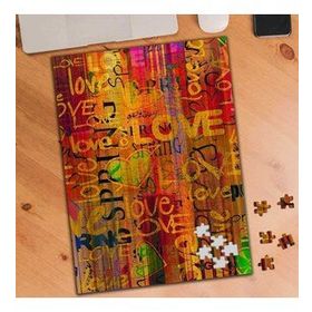 KS699446 Love Yazılı Renkli Kalpler 240 Parça Puzzle Yapboz