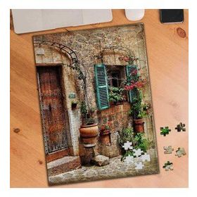 KS699458 Tahta Kapı ve Çiçekli Pencere 240 Parça Puzzle Yapboz
