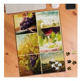 KS699551 Kırmızı Şarap ve Üzüm Kolyajı 240 Parça Puzzle Yapboz