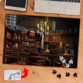 KS699625 Karanlık Mum Işığında Kütüphane 240 Parça Puzzle Yapboz