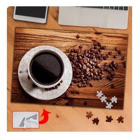 KS699679 Ahşap Masada Kahve Çekirdekleri 240 Parça Puzzle Yapboz
