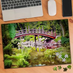 KS70088 Tabiatta Göl Üstünde Tahta Köprü 240 Parça Puzzle Yapboz