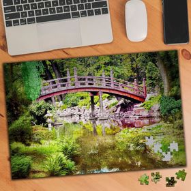 KS70088 Tabiatta Göl Üstünde Tahta Köprü 240 Parça Puzzle Yapboz