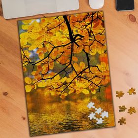 KS70098 Sonbaharda Sararmış Yapraklar 240 Parça Puzzle Yapboz