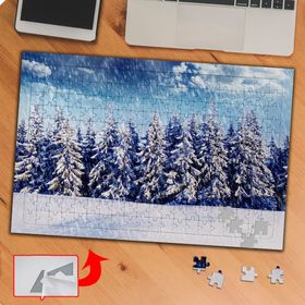 KS70293 Çam Ağaçları ve Kış Manzarası 240 Parça Puzzle Yapboz