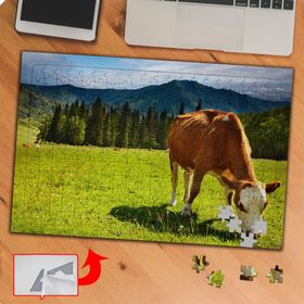 KS70432 Otlayan Sevimli İnek 240 Parça Puzzle Yapboz Tablo