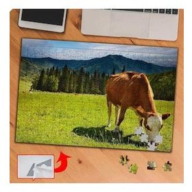 KS70432 Otlayan Sevimli İnek 240 Parça Puzzle Yapboz Tablo