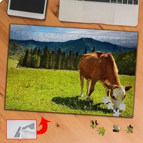 KS70432 Otlayan Sevimli İnek 240 Parça Puzzle Yapboz Tablo