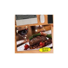 KS900122 Kırmızı Şarap ve Kırmızı Et 240 Parça Puzzle Yapboz