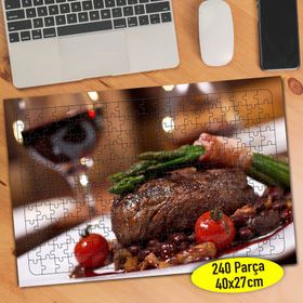 KS900122 Kırmızı Şarap ve Kırmızı Et 240 Parça Puzzle Yapboz
