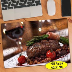 KS900122 Kırmızı Şarap ve Kırmızı Et 240 Parça Puzzle Yapboz
