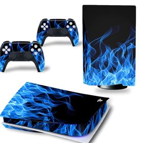 Kt Grup Mavi Alevler Playstation 5 Disk Edition Sticker Kaplama Seti