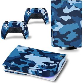 Kt Grup Mavi Kamuflaj Playstation 5 Disk Edition Sticker Kaplama Seti