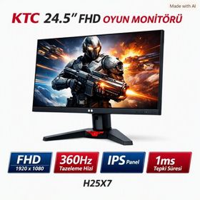 KTC H25X7 24.5 inç 360 Hz 1 ms Full HD IPS Gaming Monitör