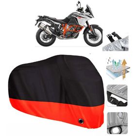 KTM 1090 Adventure R Siyah Arka Çanta Uyumsuz Ultra Kalın Su Geçirmez Motor Brandası