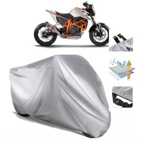 KTM 690 Duke R Turuncu Reflektörlü Gri Motosiklet Brandası