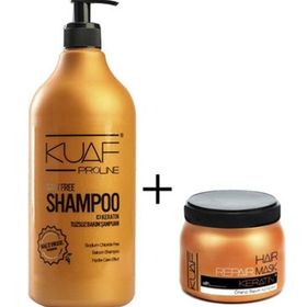 Kuaf 1 lt Tuzsuz Şampuan ve 250 ml Keratin Maskesi