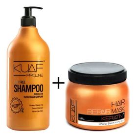 Kuaf 1000 ml Tuzsuz Şampuan + 500 ml Keratin Maskesi