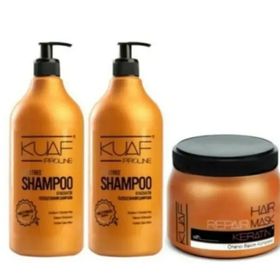 Kuaf 2x1000 ML Tuzsuz Şampuan ve 500 ML Keratin Maskesi