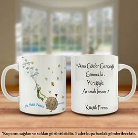 Küçük Prens - Söz Yazılı Tasarımlı Kupa Bardak