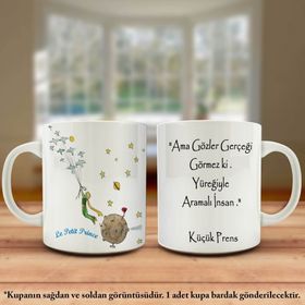Küçük Prens - Söz Yazılı Tasarımlı Kupa Bardak