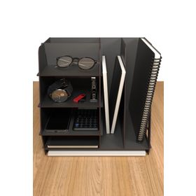 Kuk Design Siyah Voronoi Modern Ofis Masaüstü Organizer Düzenleyici Evrak Rafı