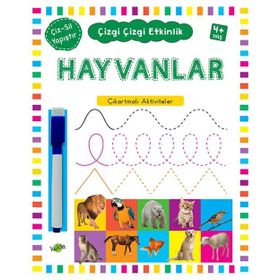 Kukla Yayınları Hayvanlar (4+Yaş) Çizgi Çizgi Etkinlik Kitabı