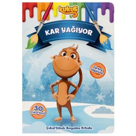 Kukuli Kar Yağıyor Çıkartmalı Boyama Kitabı