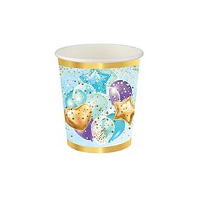 Kullan At Market Mavi 200cc-8oz 8'li Roll-Up Uçan Balonlar Karton Bardak