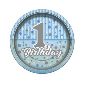 Kullanat Market BE8627 Pırıltılı First Birthday Karton Tabak
