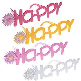 KullanAtMarket Çiçekli Happy 1 Adet Parti Gözlüğü